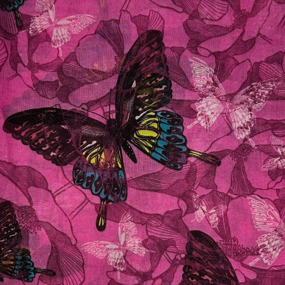 Butterfly print scarf: Grey