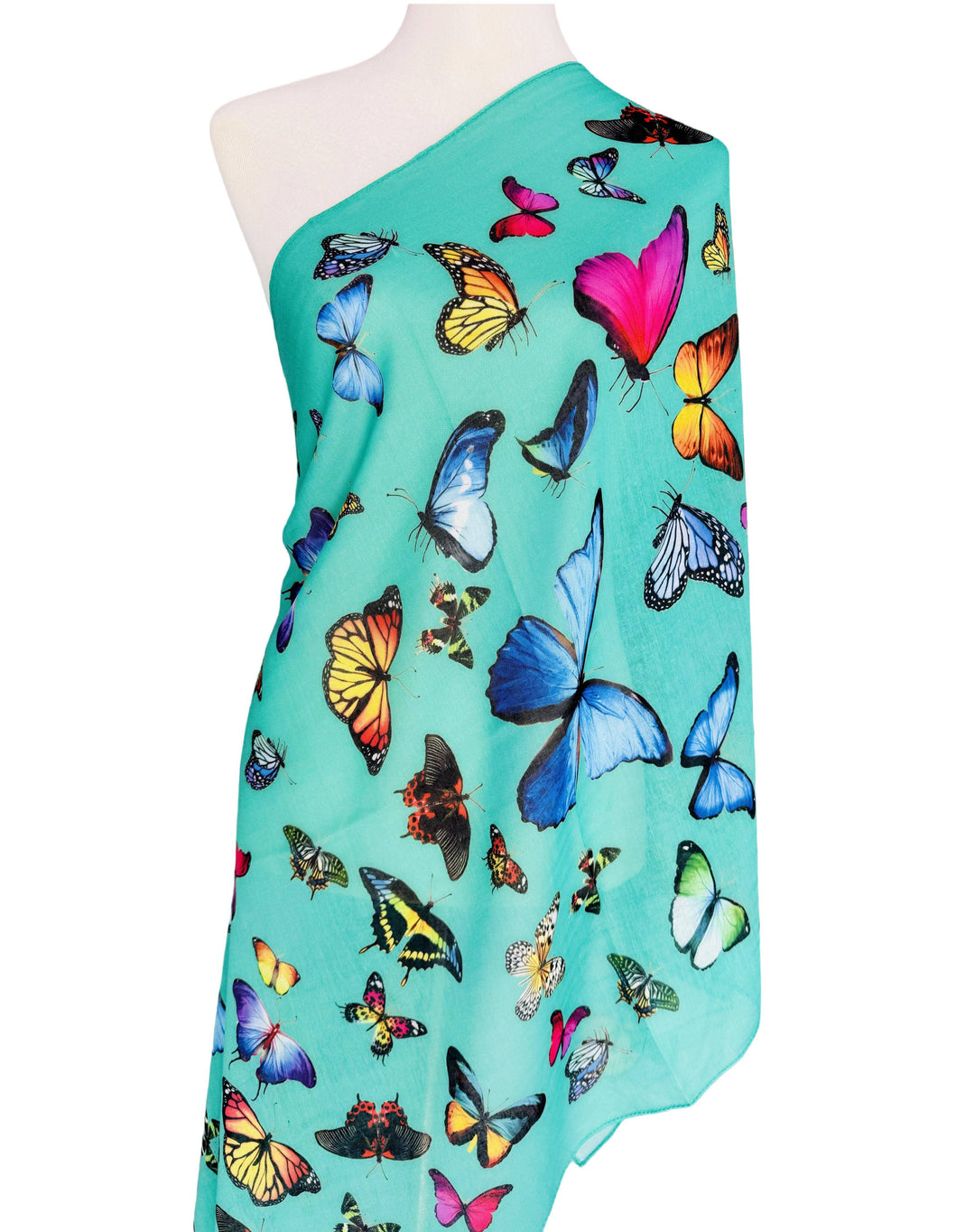Multicolor Butterfly Scarf: Brown