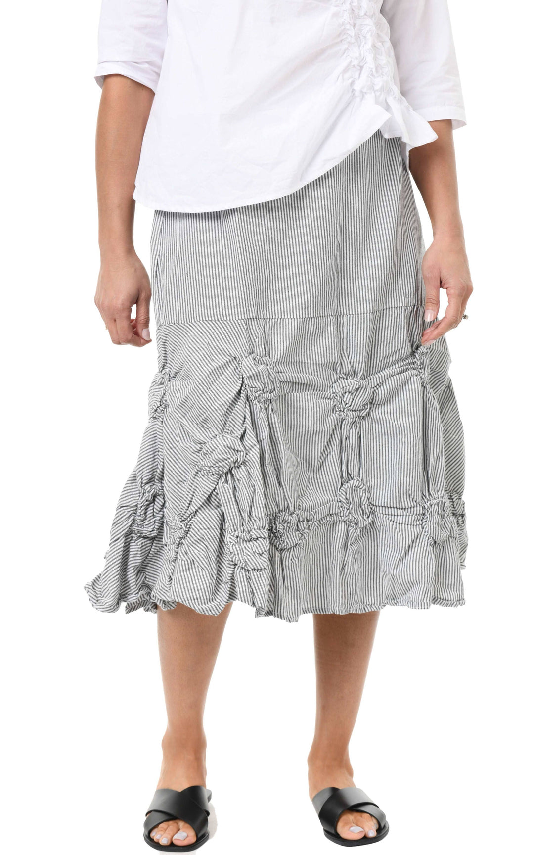 Tulip Clothing - CV378 Millie Skirt in Ticking Stripe*: L