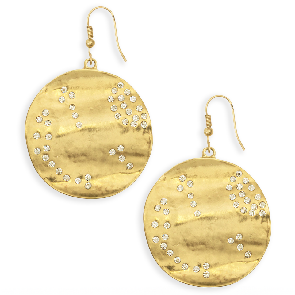 - Wavy disc dangle earrings: GOLD