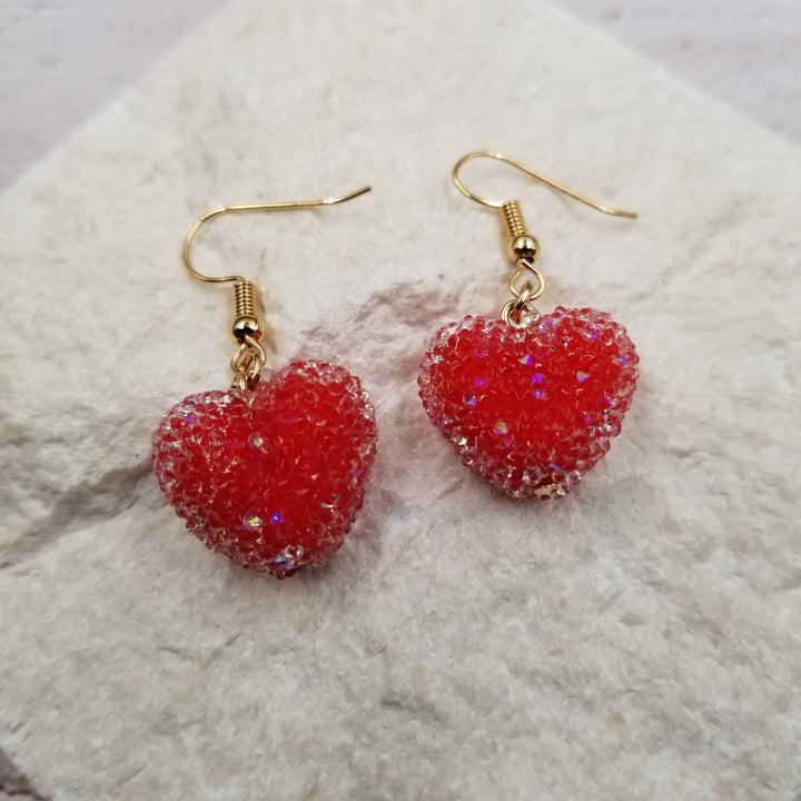 Red Sugar Heart Earrings