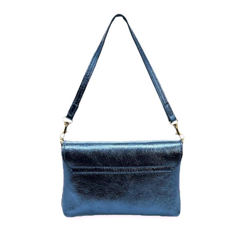 Leather Bag with Bee: Black