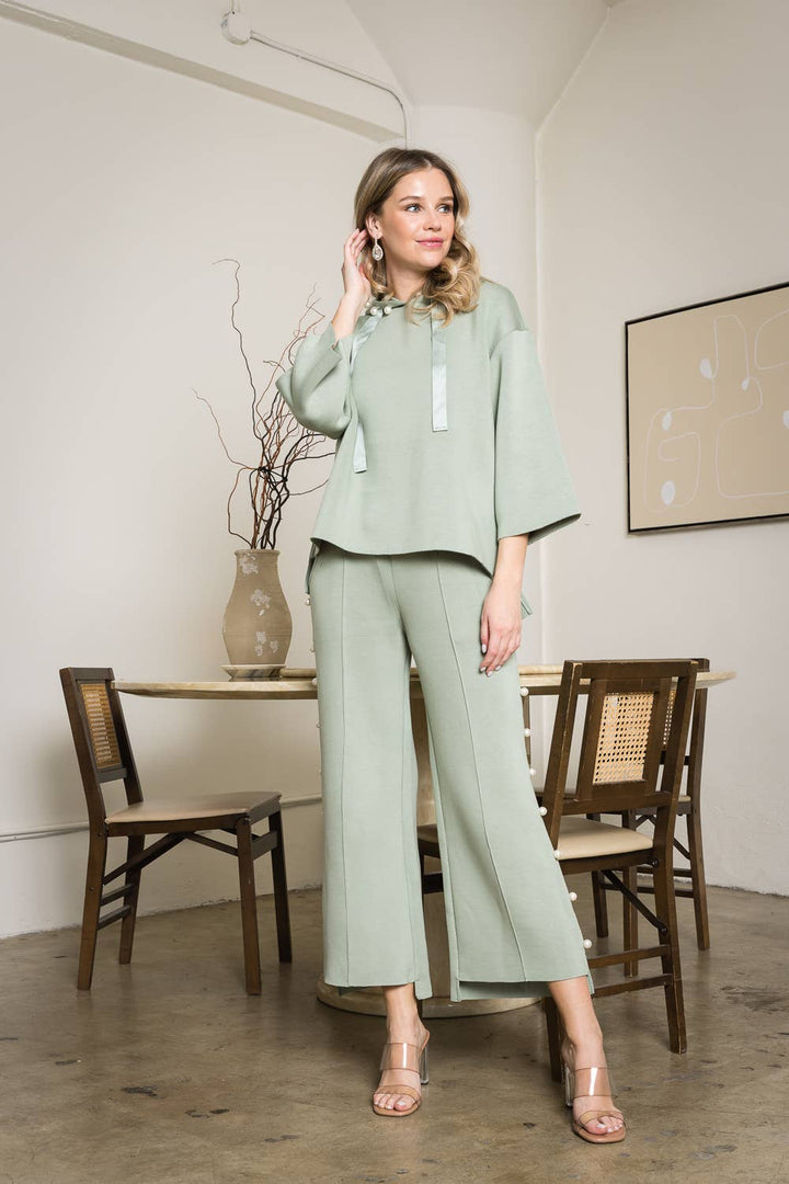 Farrah Scuba Pant: White / S