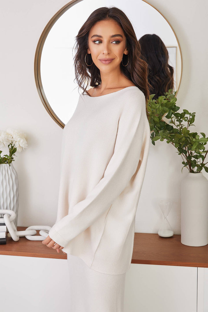 ASYM SWEATER : Ivory /S