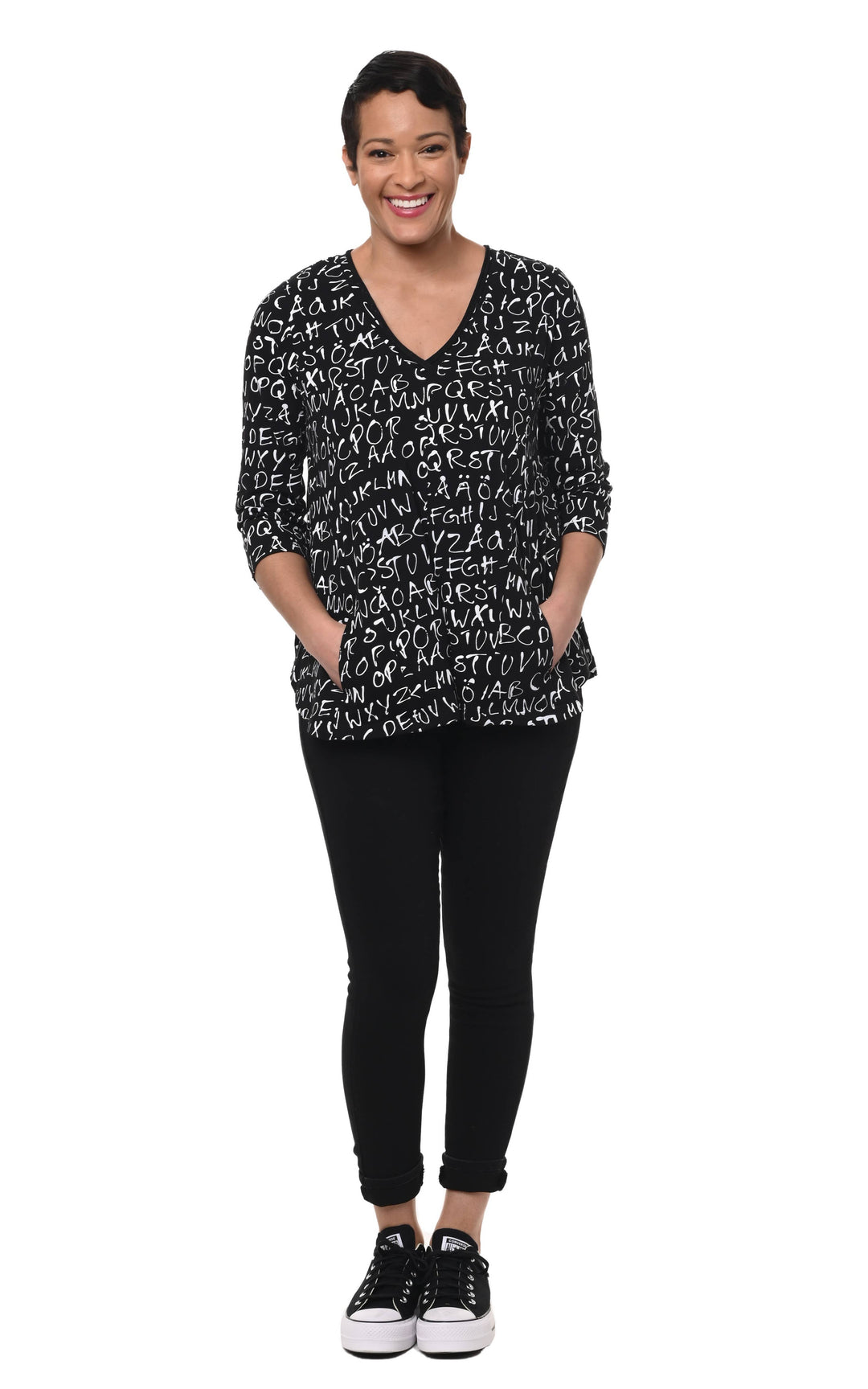 Tulip Clothing - L708 Willa in Black Alphabet*: M