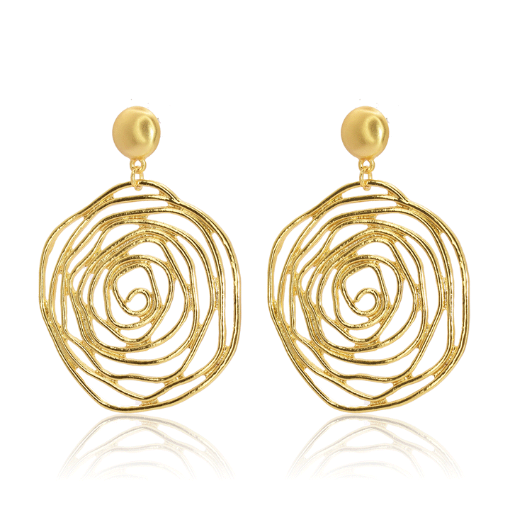 Rose cut out drop earrings: GOLD