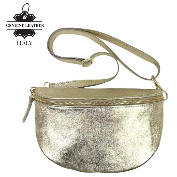 Italian Leather Waist Bag: Coffee