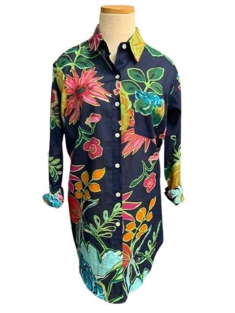 Navy Kailua Boyfriend Shirt: M
