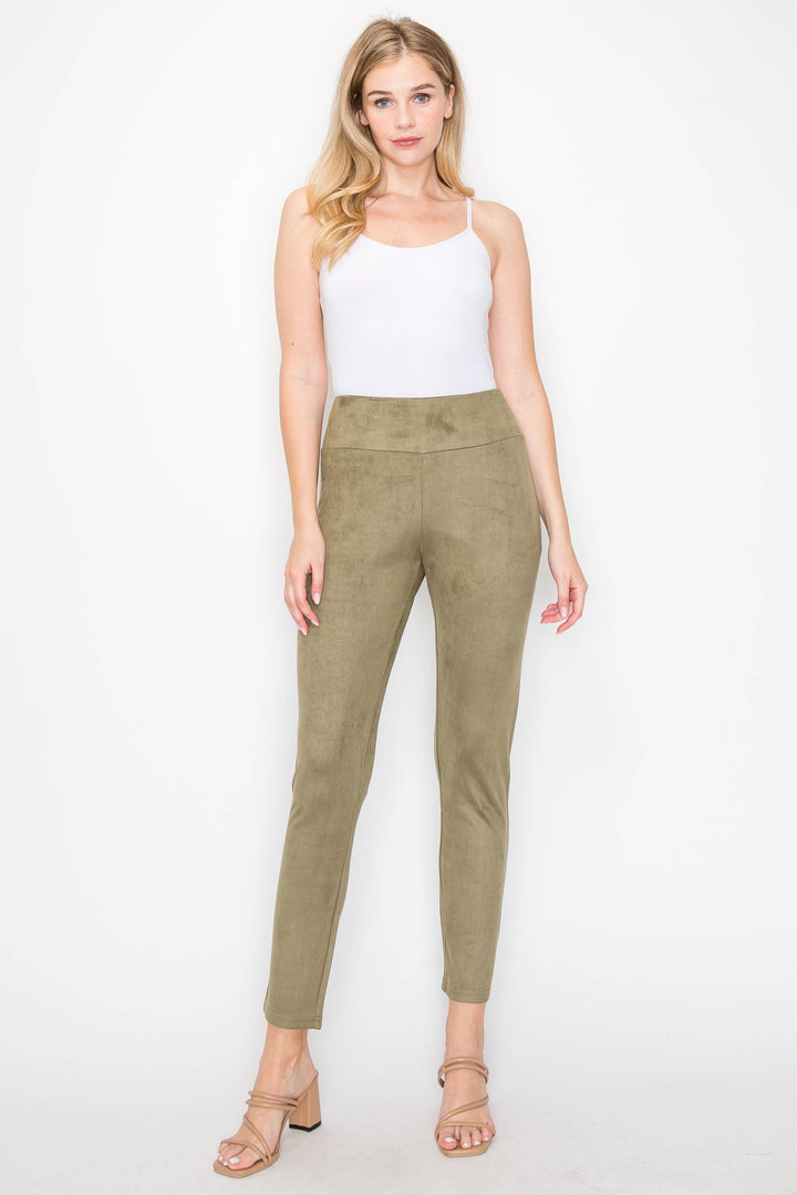 Annelise Stretch Suede Pant: Black / M / A5499