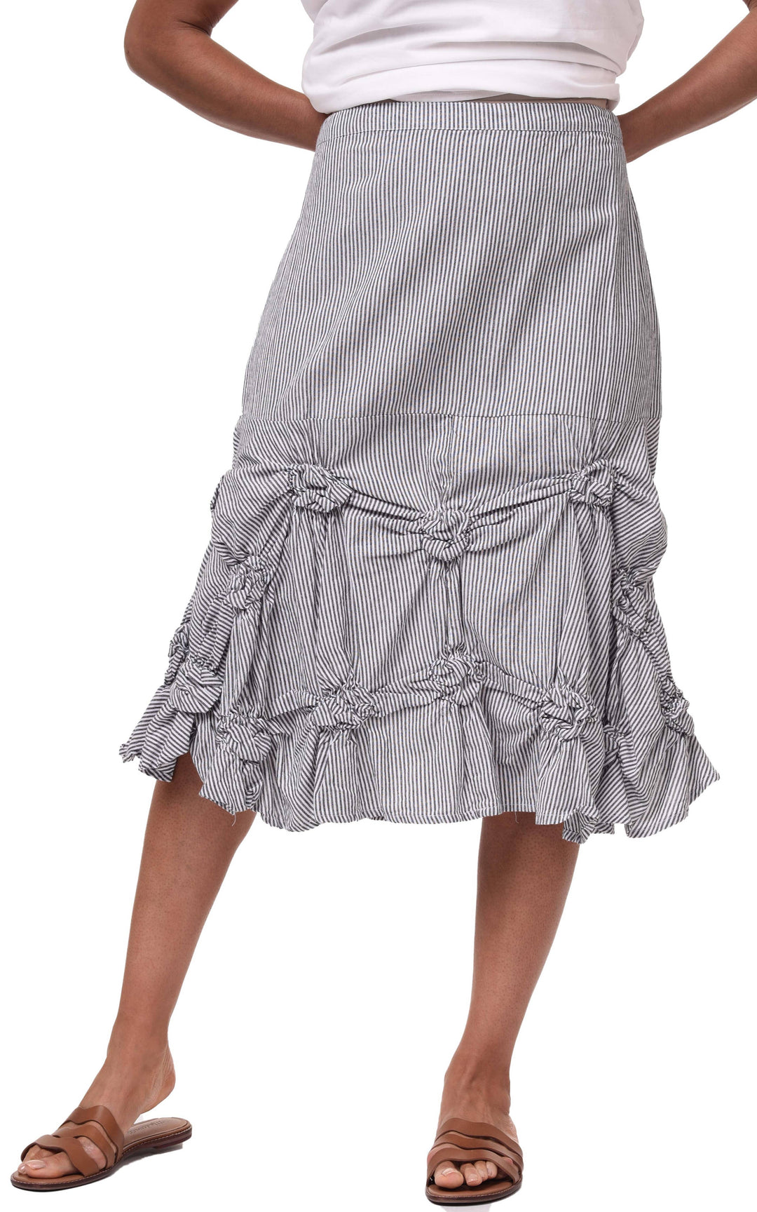 Tulip Clothing - CV378 Millie Skirt in Ticking Stripe*: S