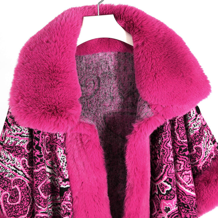 PEACH ACCESSORIES - PE361 Paisley print cape: Fucshia