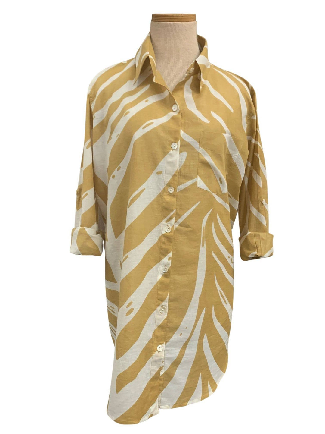 Bronze Fern Boyfriend Shirt: L