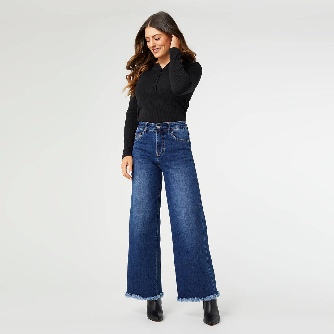 Wide Leg: M / Dark Denim