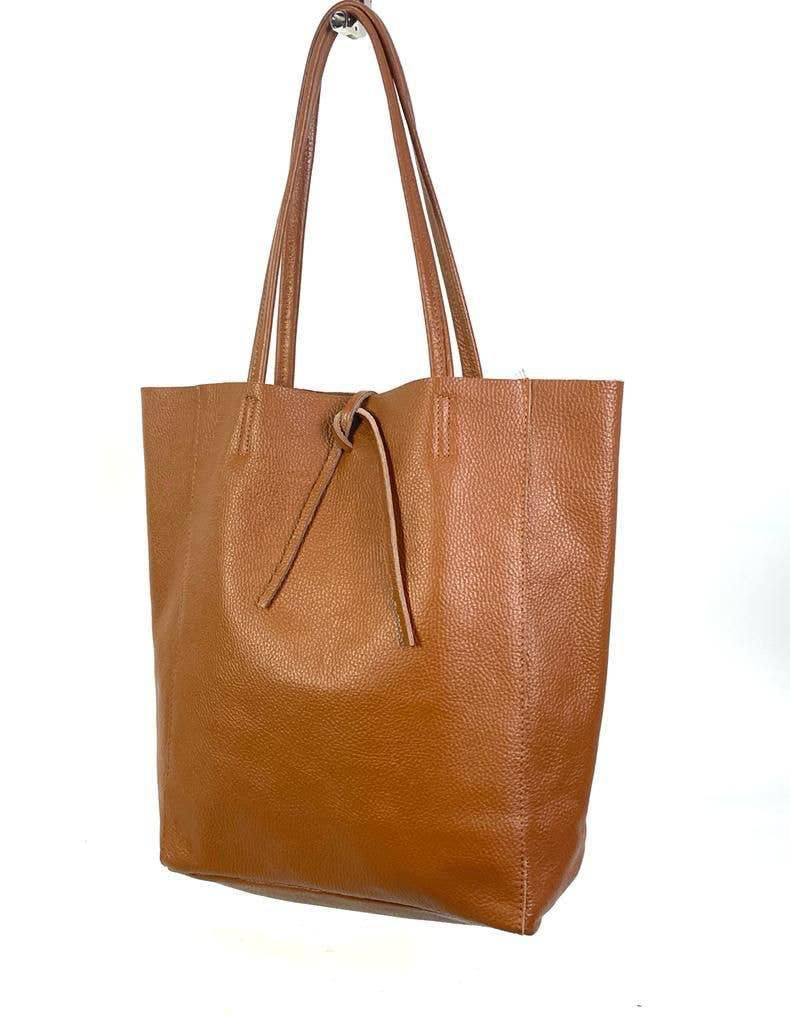 Italian Leather shopper: Black