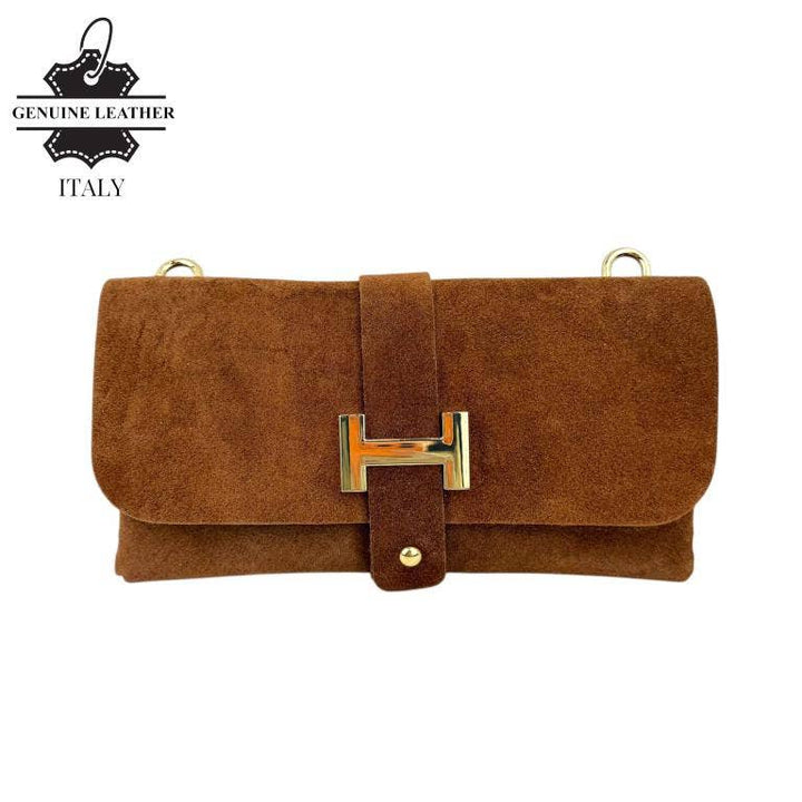 Italian Leather Bag: Suede Fuchsia