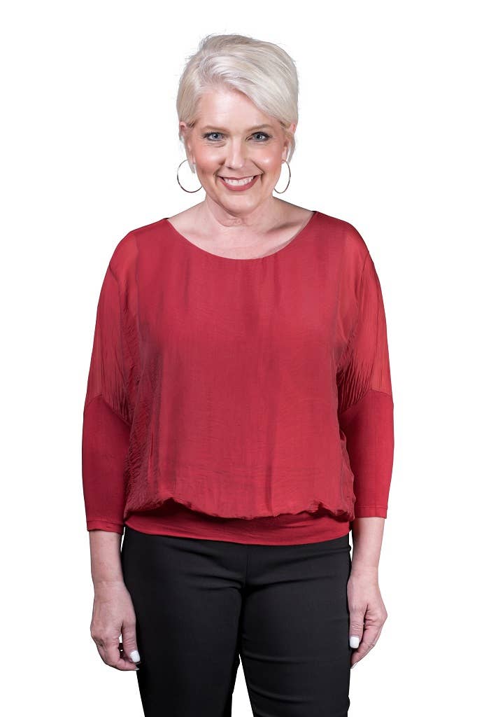 Silk Banded Blouse (BQ206):Black