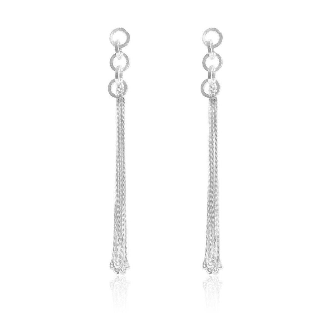 Linear drop earrings in gold: GOLD