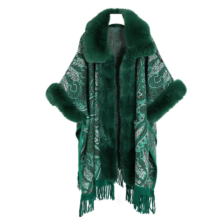 PE361 Paisley print cape: Black