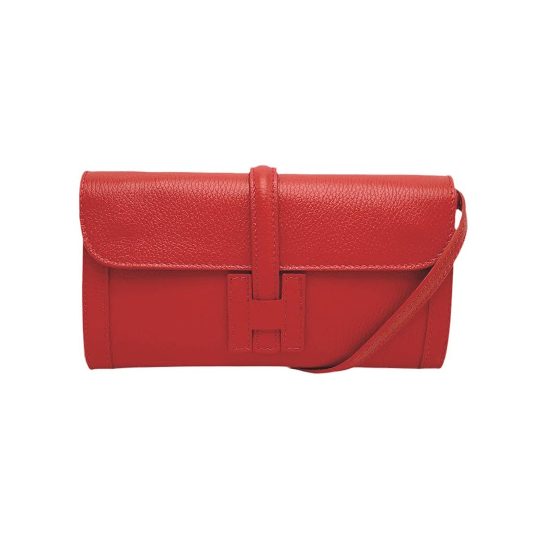 Leather clutch bag, Made in Italy, 112532: Blk
