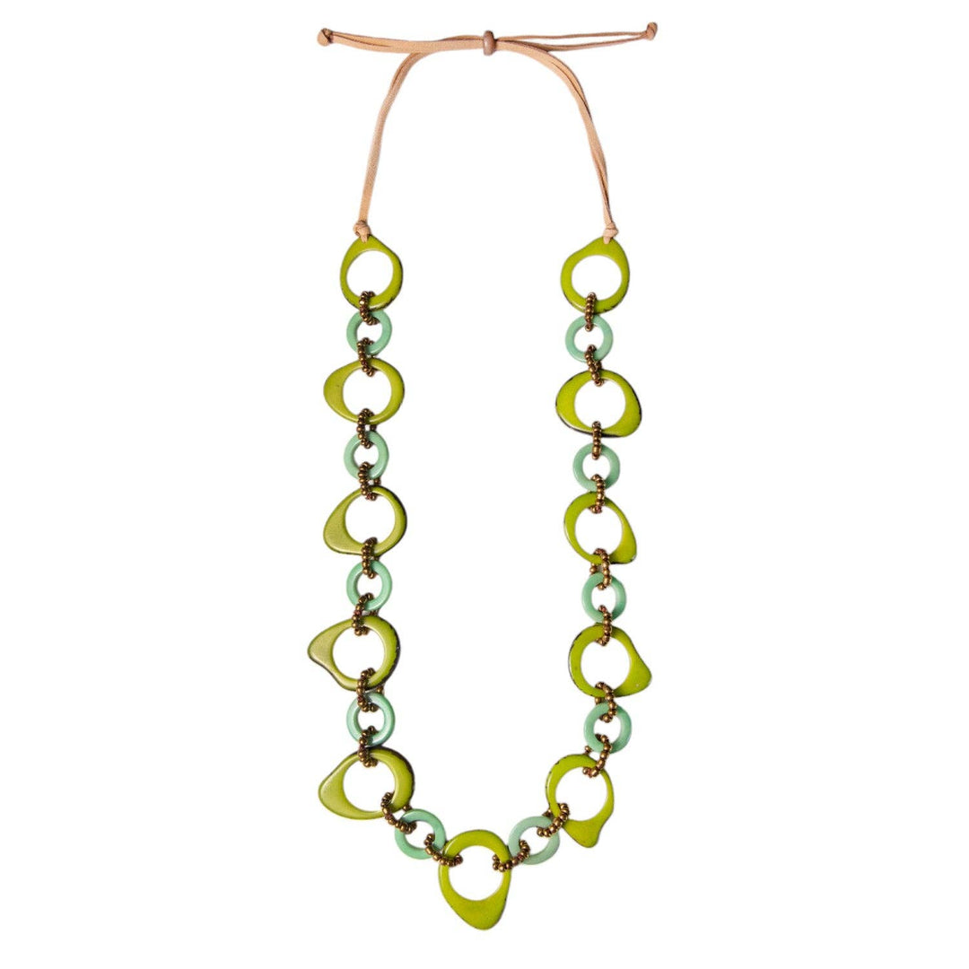 Madeline Necklace: Olive Green Combo