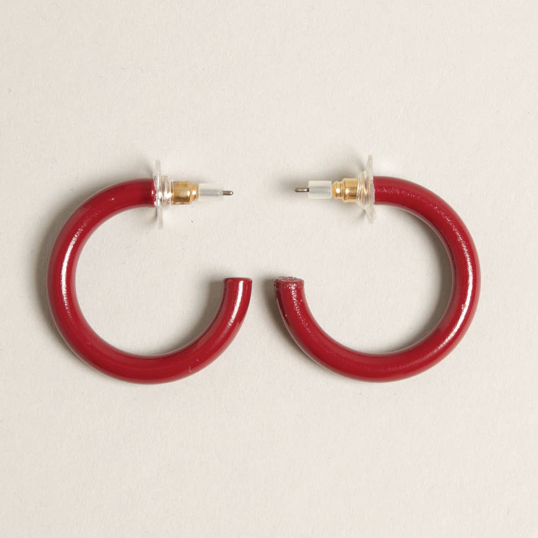 Hoop Post Earring / PINK