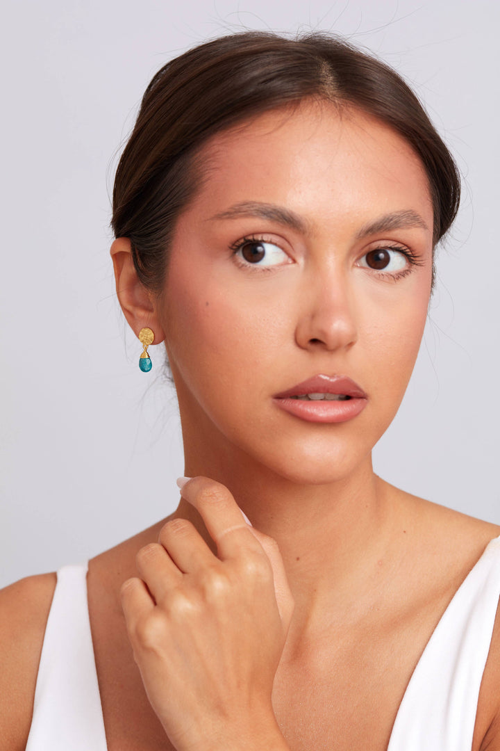 Abigail Earring - Neon Blue Jade