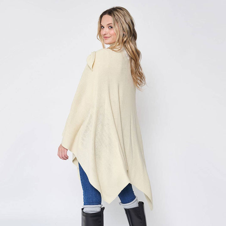 Ruana with Shoulder Strap: TAUPE