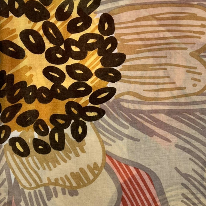 Big flower printed scarf: Mocca
