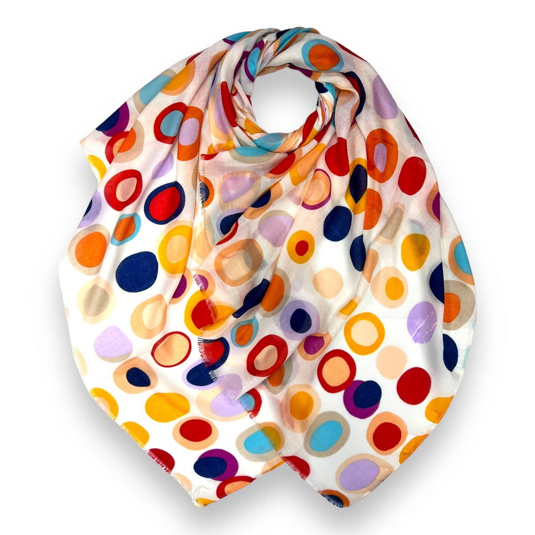 Retro style dots scarf : Beige