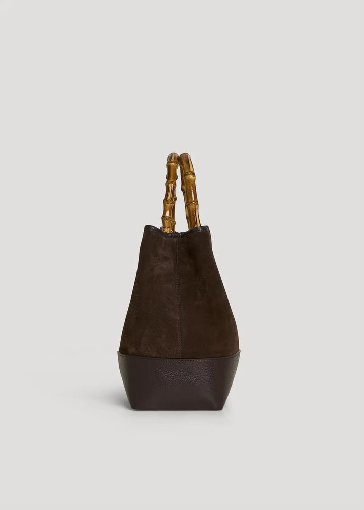Large Handbag Italian Suede: Oliva
