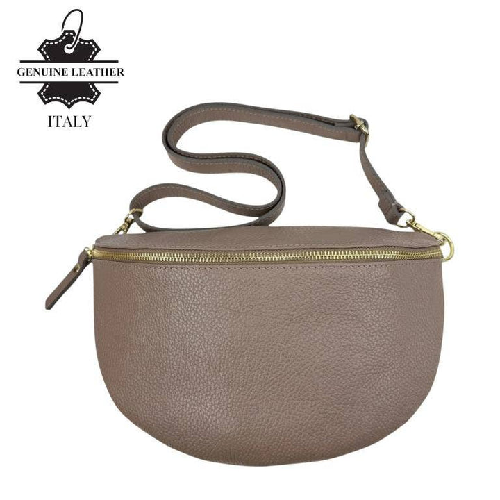Italian Leather Waist Bag: Coffee