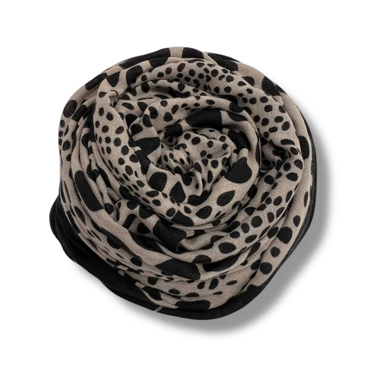 Leopard dots print scarf : Mocca