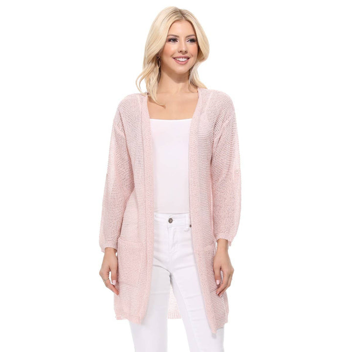 Cardigan with Pockets: TAUPE / ML