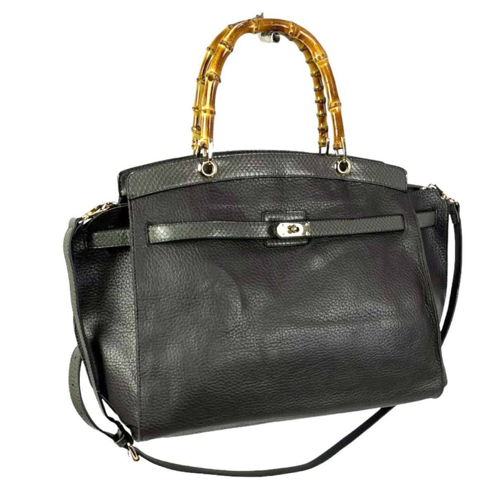 Bag w/Bamboo Handle: Black