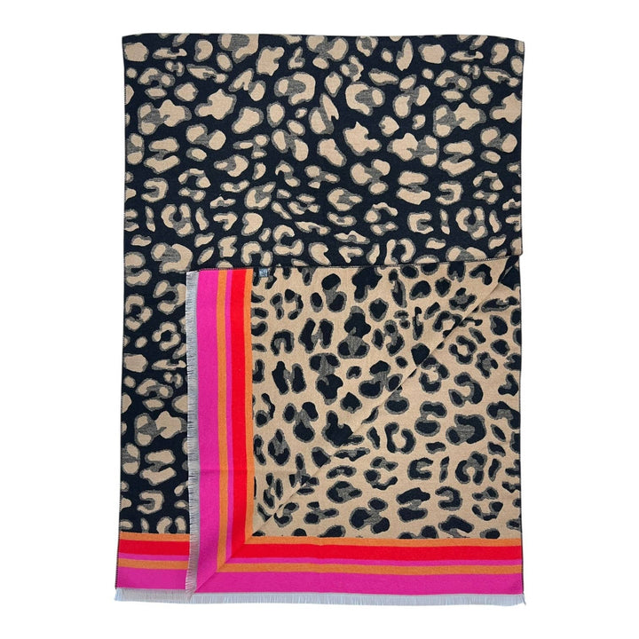Leopard print cashmere: Teal