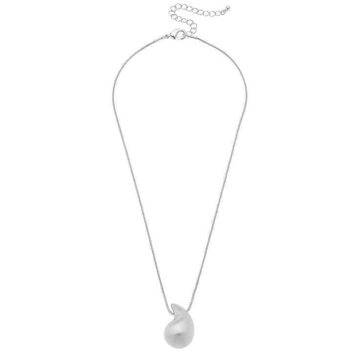 Icon Puffed Teardrop Necklace: Satin Gold