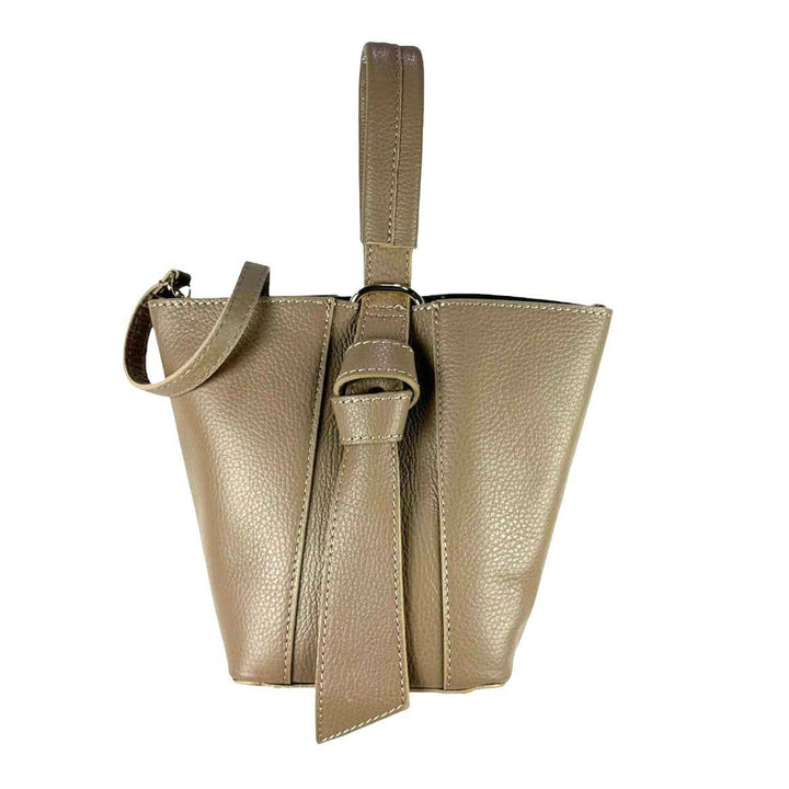 Genuine Leather Tote: Orange