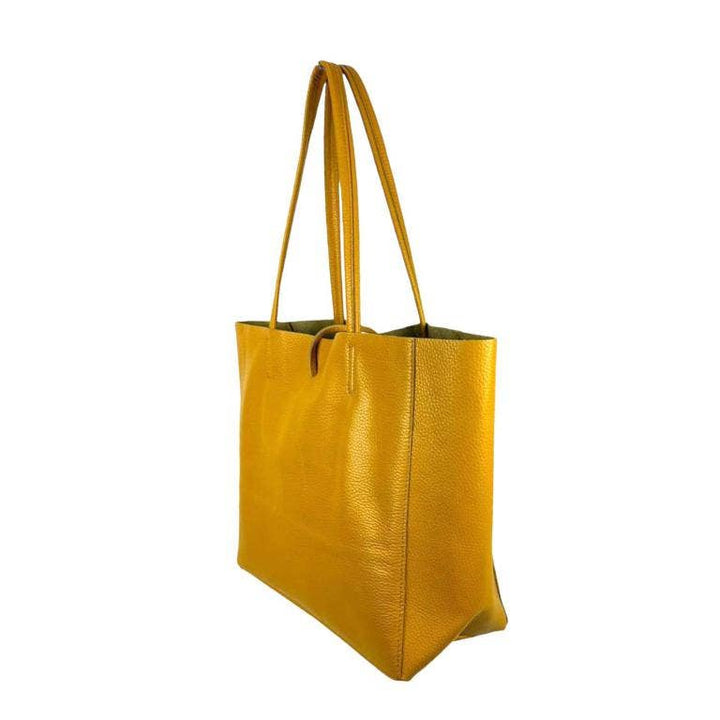 Leather Shopper: Yellow