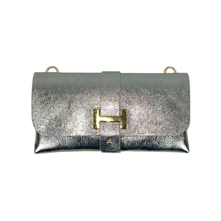 Leather Bag: Dark Silver