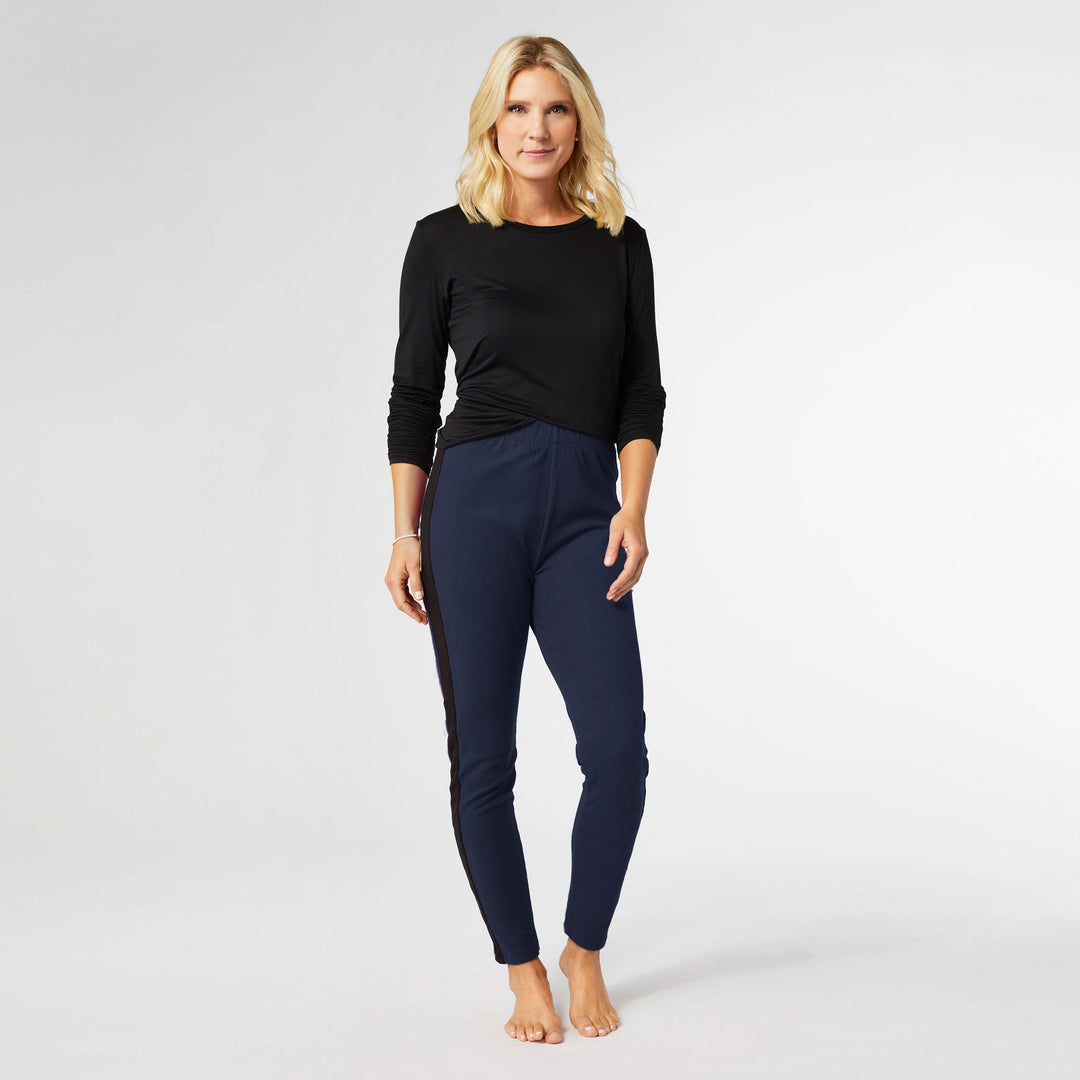 Brushed Legging with Side Stripe: Lagoon / L/XL