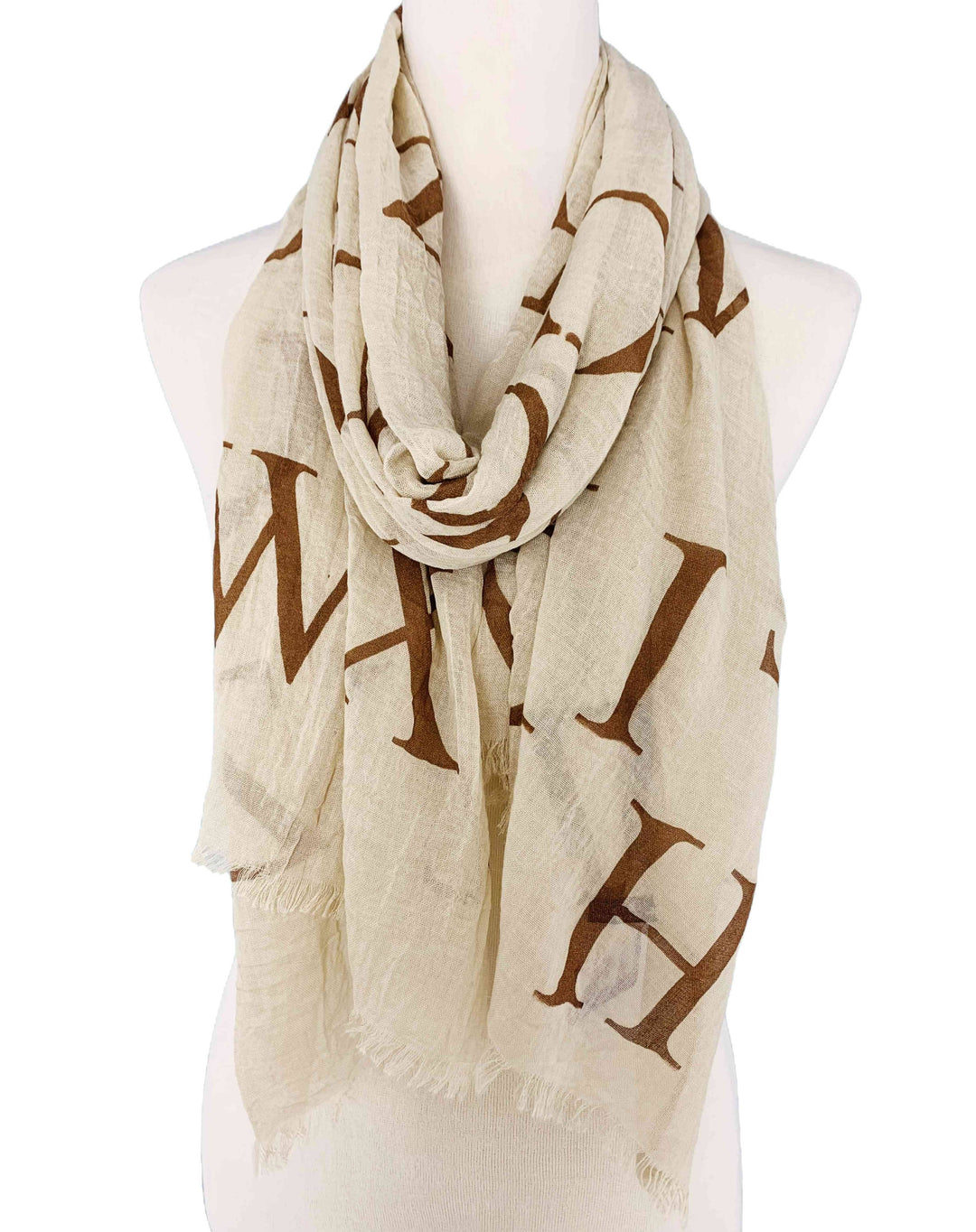 Alphabet Prints Scarf: Orange