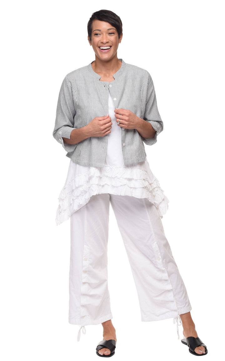 Tulip Clothing - CV13 Dakota Jacket Top in Ticking Stripe*: S