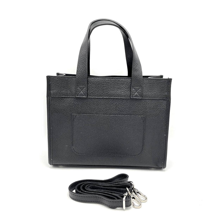 Italian leather bag,112442: Blk