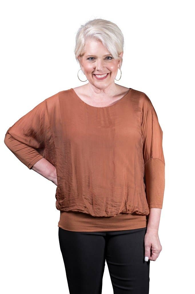 Silk Banded Blouse (BQ206):Black