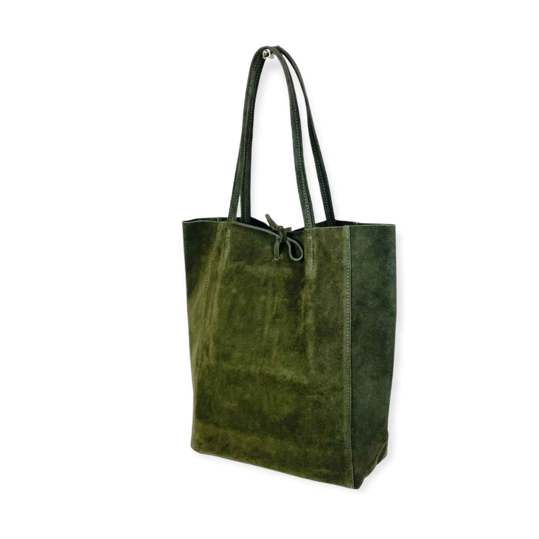 Italian Leather Bag Suede: Brown