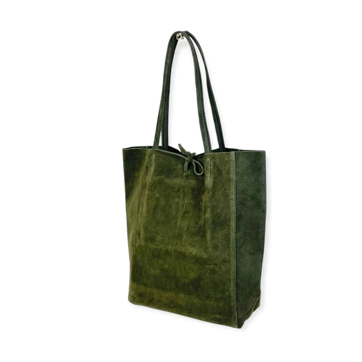 Italian Leather Bag Suede: Brown