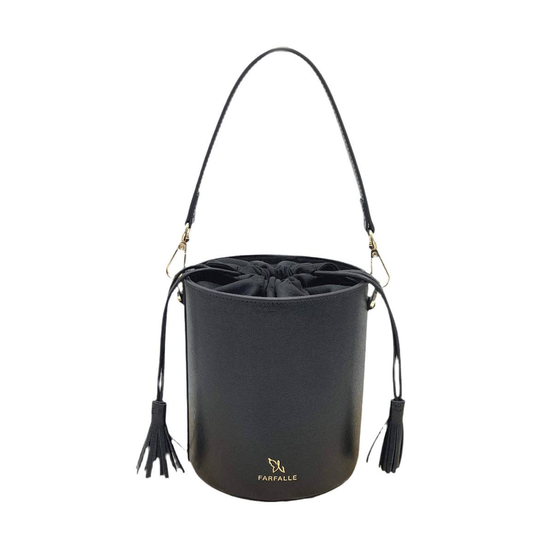 Leather bucket bag, Made in Italy, 112613: Camel