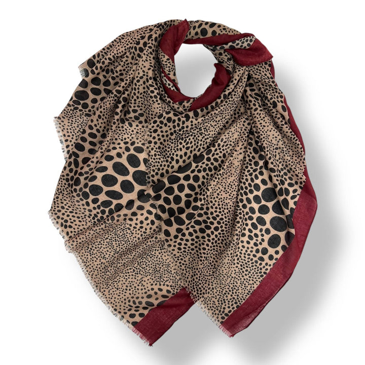 Leopard dots print scarf : Khaki