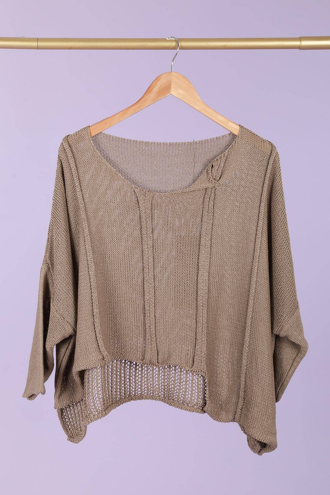 61113 100% COTTON SWEATER: Beige