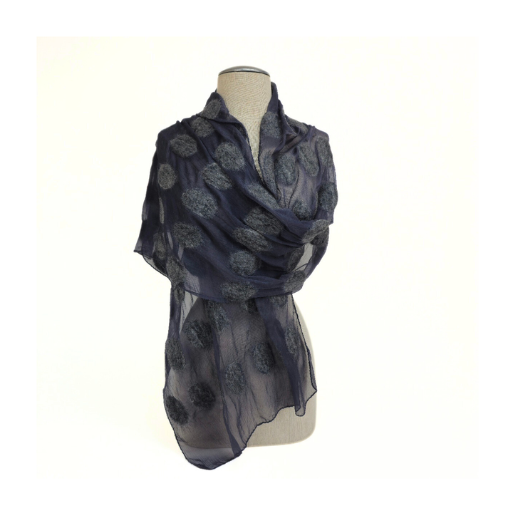 Polka Dot Soft Scarf: Black